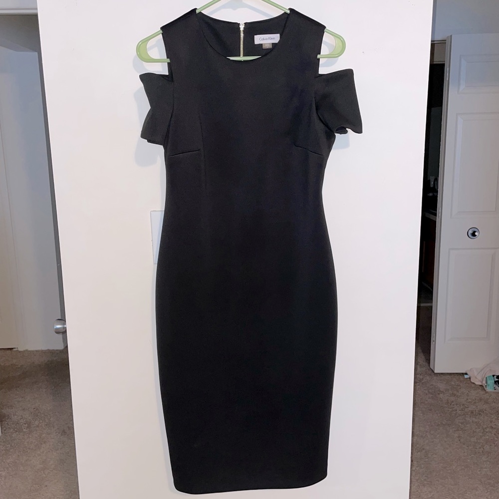 Calvin Klein black dress with shoulder cut out